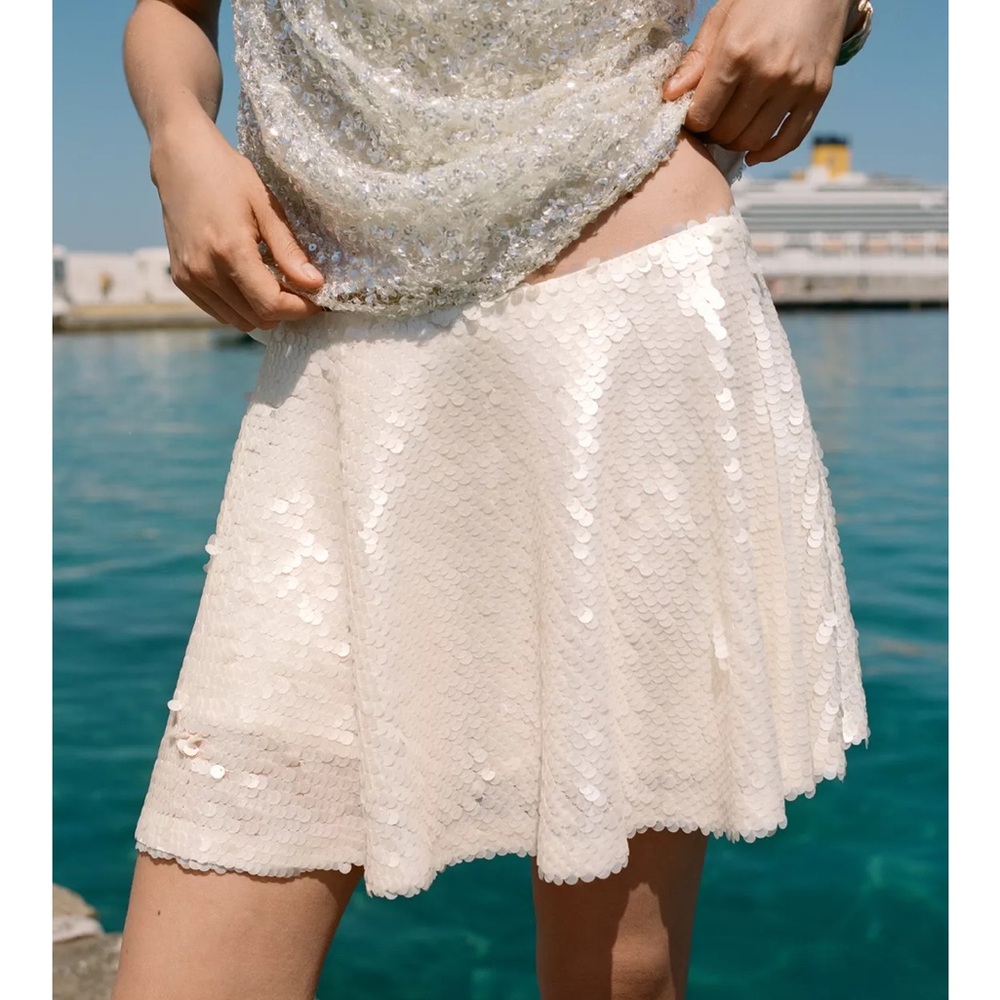 Zara NWT sequin mini skort 8296/728